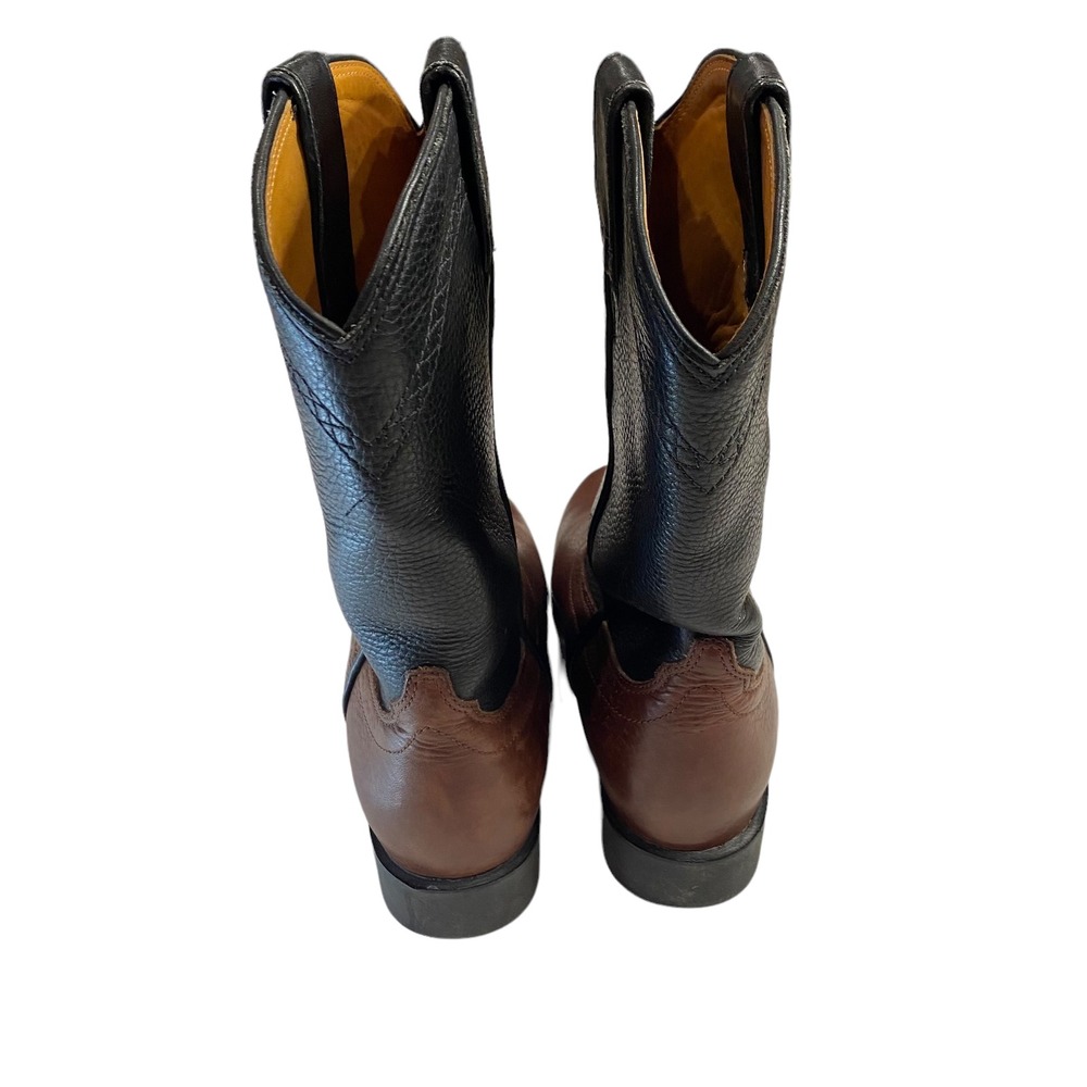 Ariat Heritage Roper Brown Black Leather Western Boots 33221 Womens 7.5 Boho - Picture 3 of 12